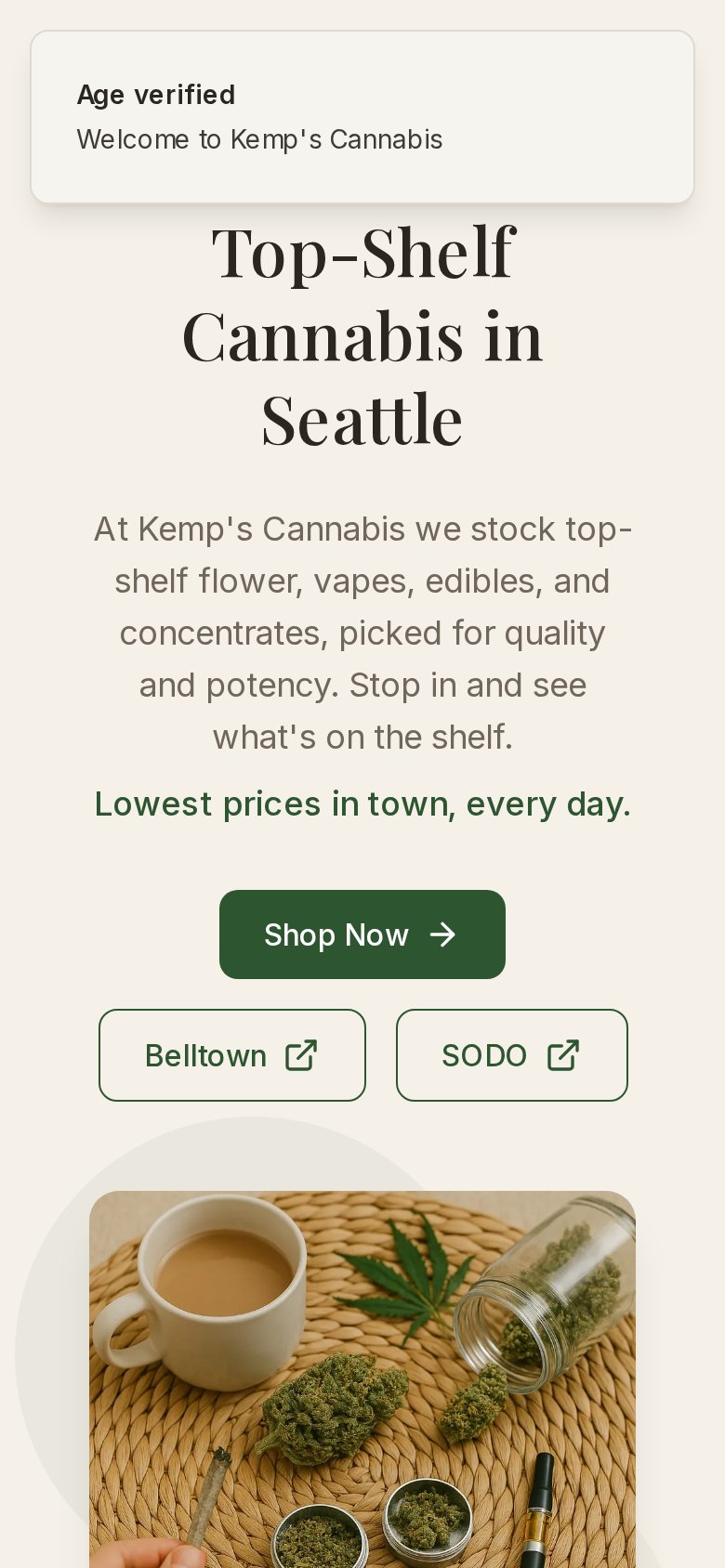 Kemp's Cannabis — mobile screenshot