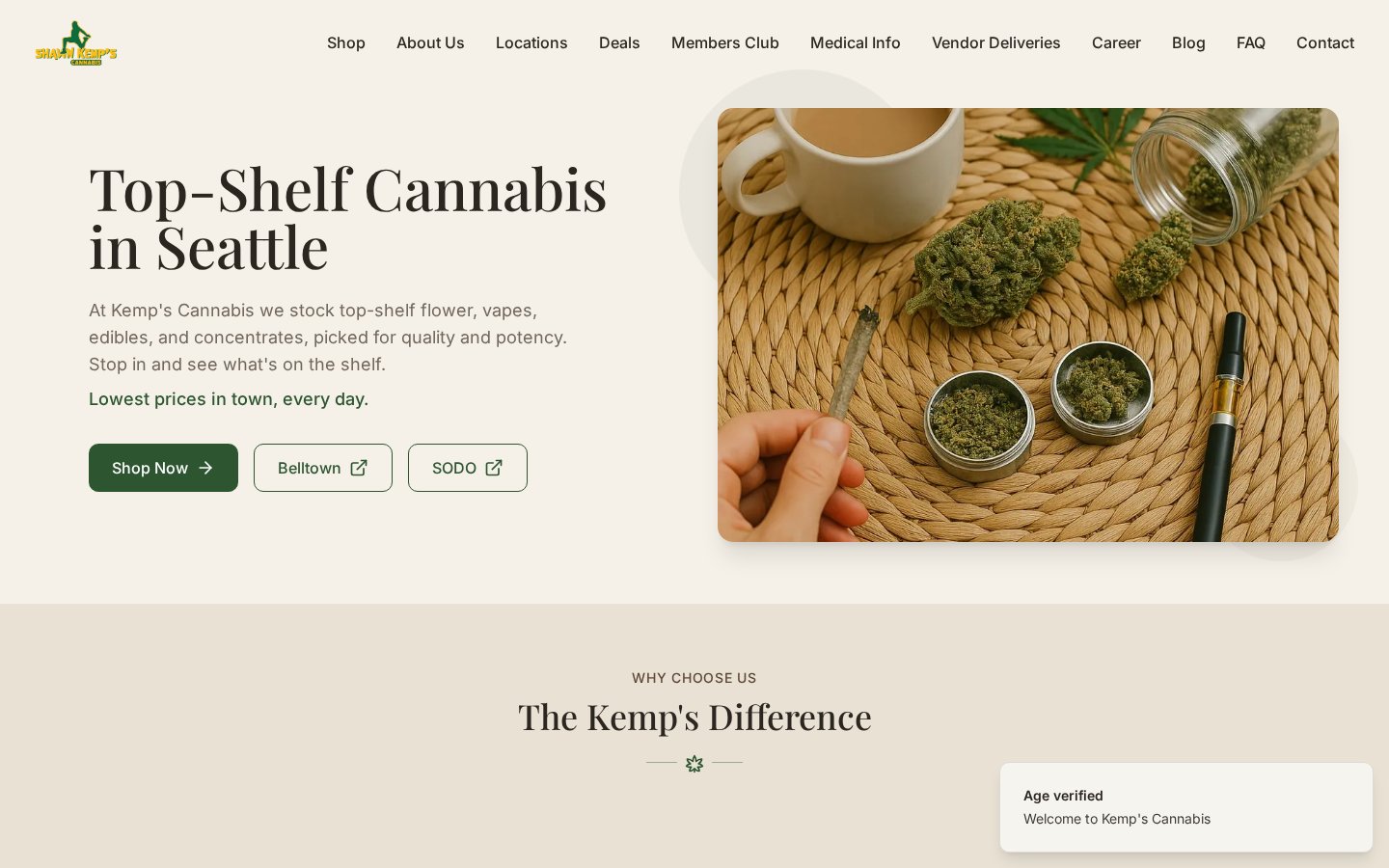 Kemp's Cannabis — desktop screenshot